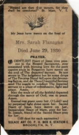 Sarah Kennedy Prayer Card