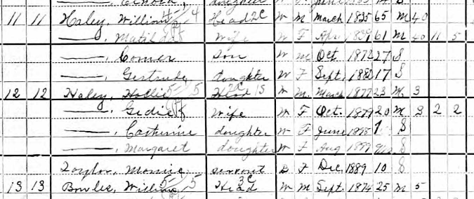 Haley Hallie Corder Family - Haley William Jerry Family - 1900 US Census - Ancestry - Close Up