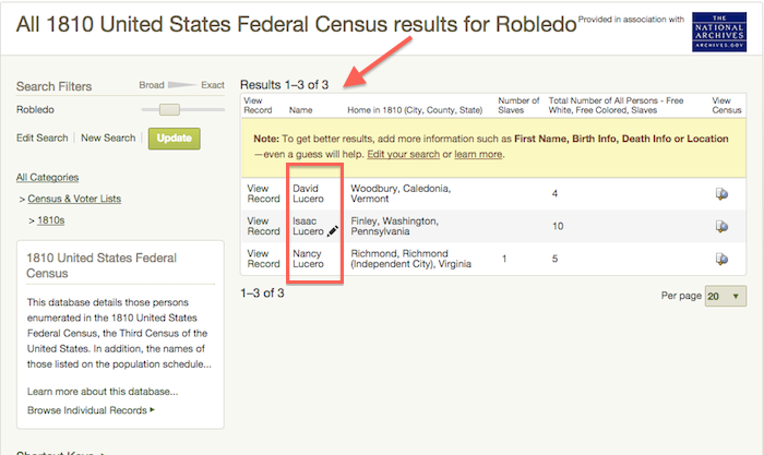 Robledo Search Results - 1810 US Census - Ancestry
