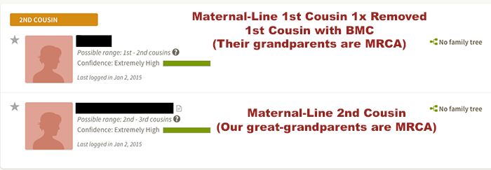 My Initial AncestryDNA Maternal Matches