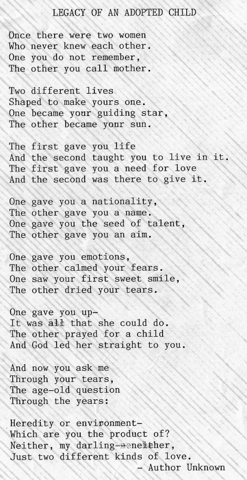 Adoption Poem from Dear Abby