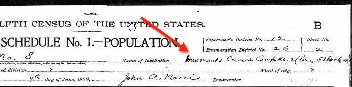 1900 US Census, Convict Camp 1